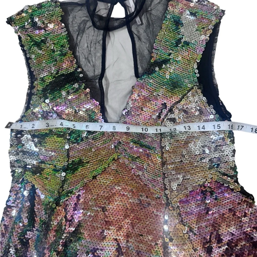Free People Multicolor Sequin V-Neck Mini Dress